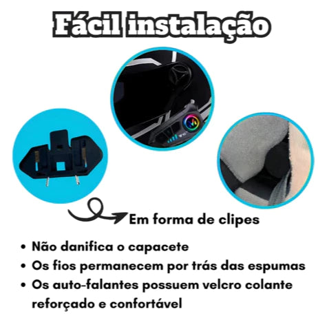 Fone de Ouvido Bluetooth Y10 para Capacete