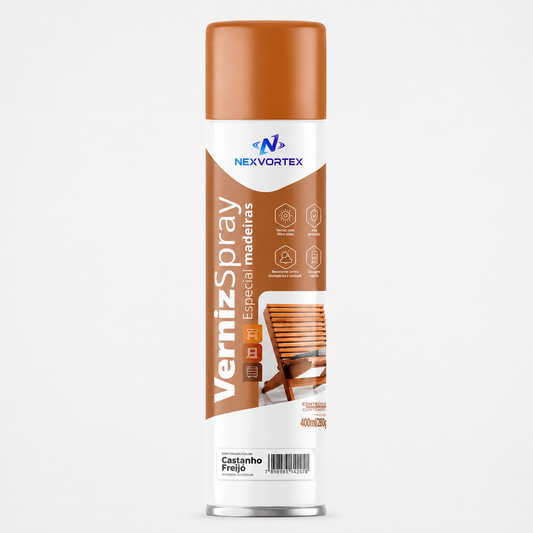 Verniz Spray Madeira Brilhante Proteção Móveis Portas 400ml