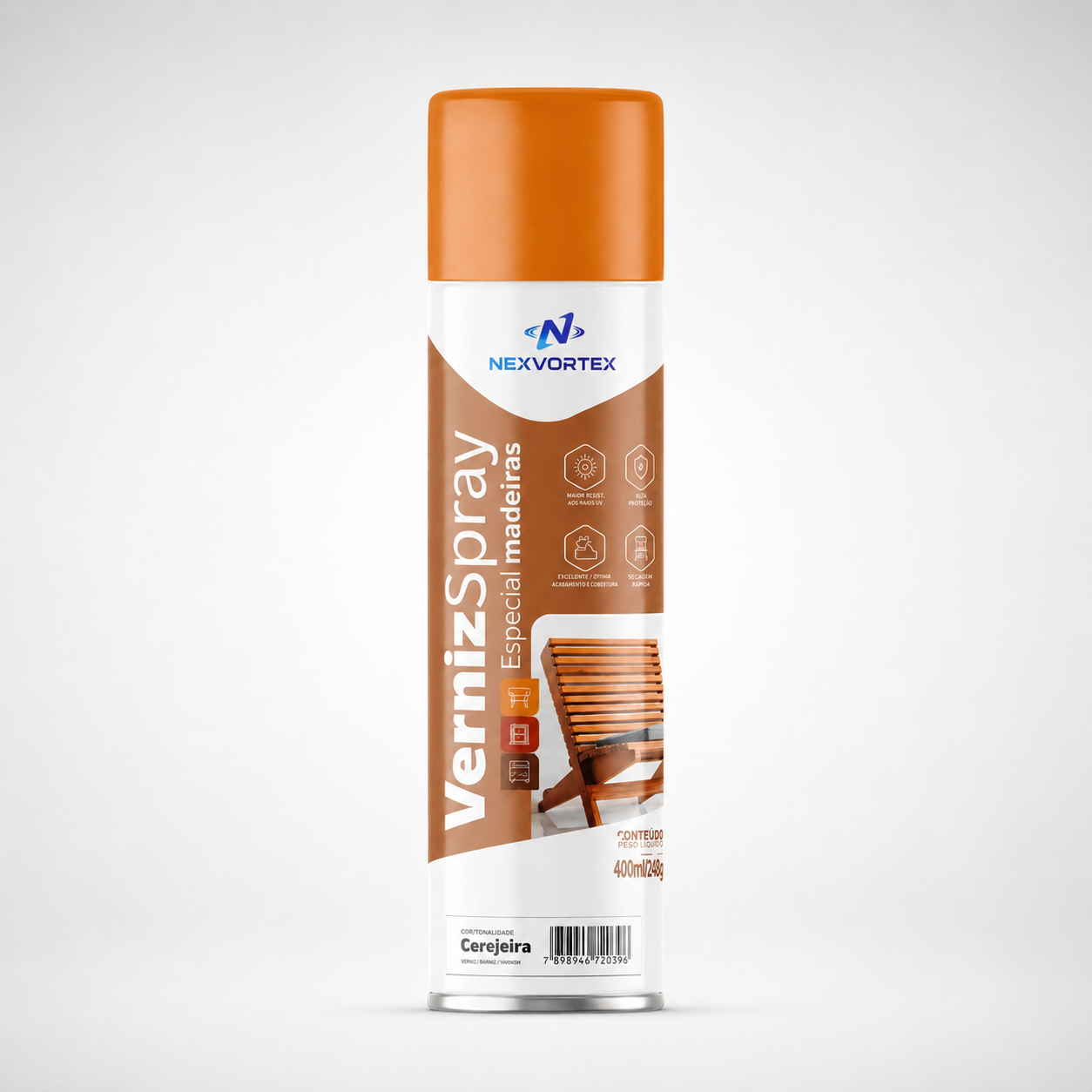 Verniz Spray Madeira Brilhante Proteção Móveis Portas 400ml