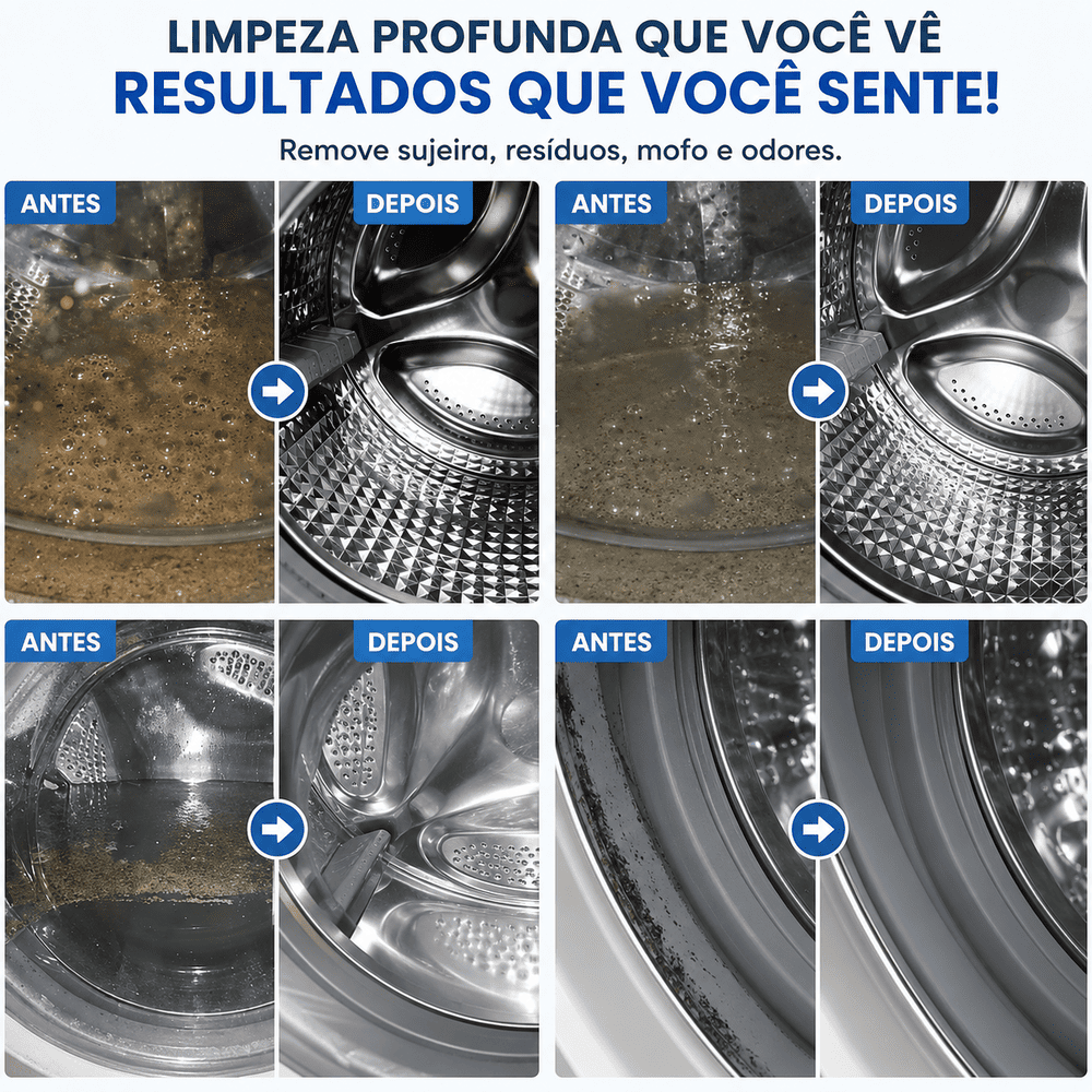 NexClean – Pastilhas Efervescentes para Limpeza Profunda de Máquina de Lavar