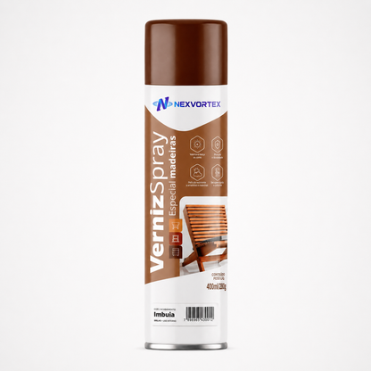 Verniz Spray Madeira Brilhante Proteção Móveis Portas 400ml