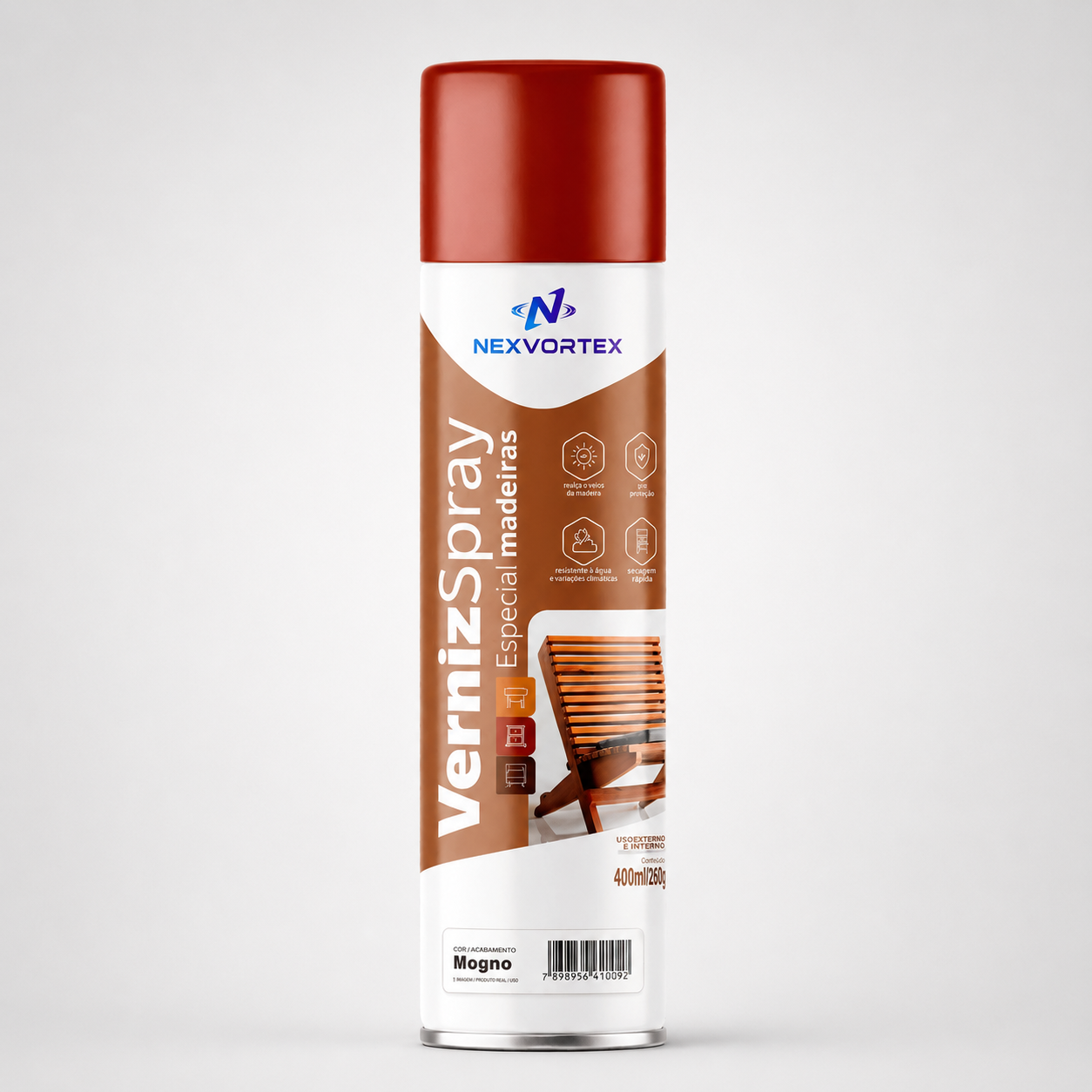 Verniz Spray Madeira Brilhante Proteção Móveis Portas 400ml