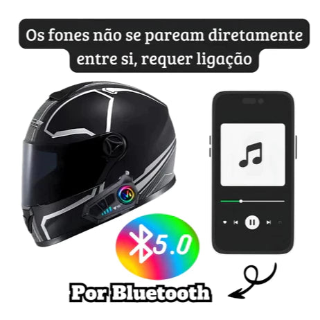 Fone de Ouvido Bluetooth Y10 para Capacete