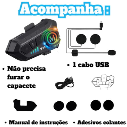 Fone de Ouvido Bluetooth Y10 para Capacete