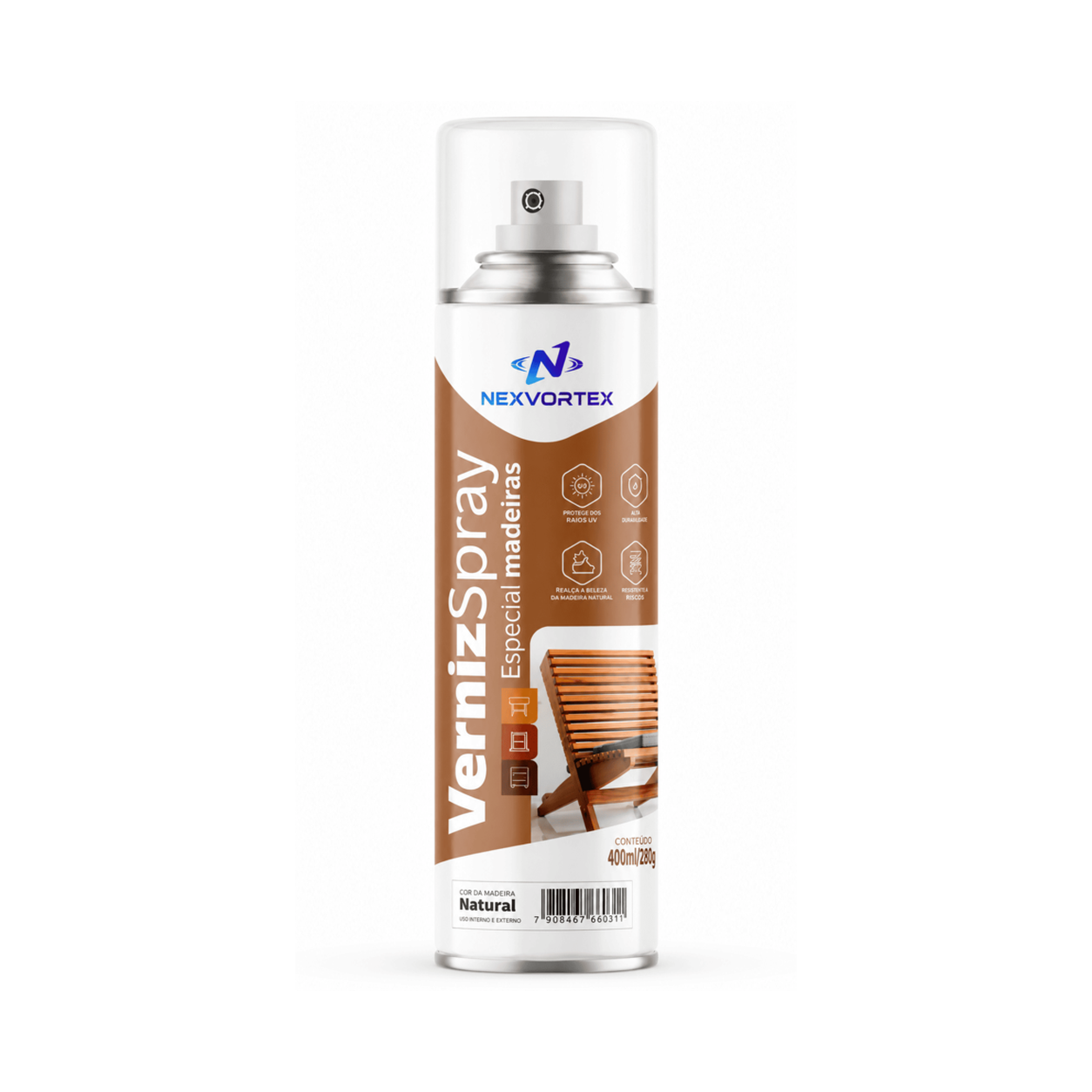 Verniz Spray Madeira Brilhante Proteção Móveis Portas 400ml